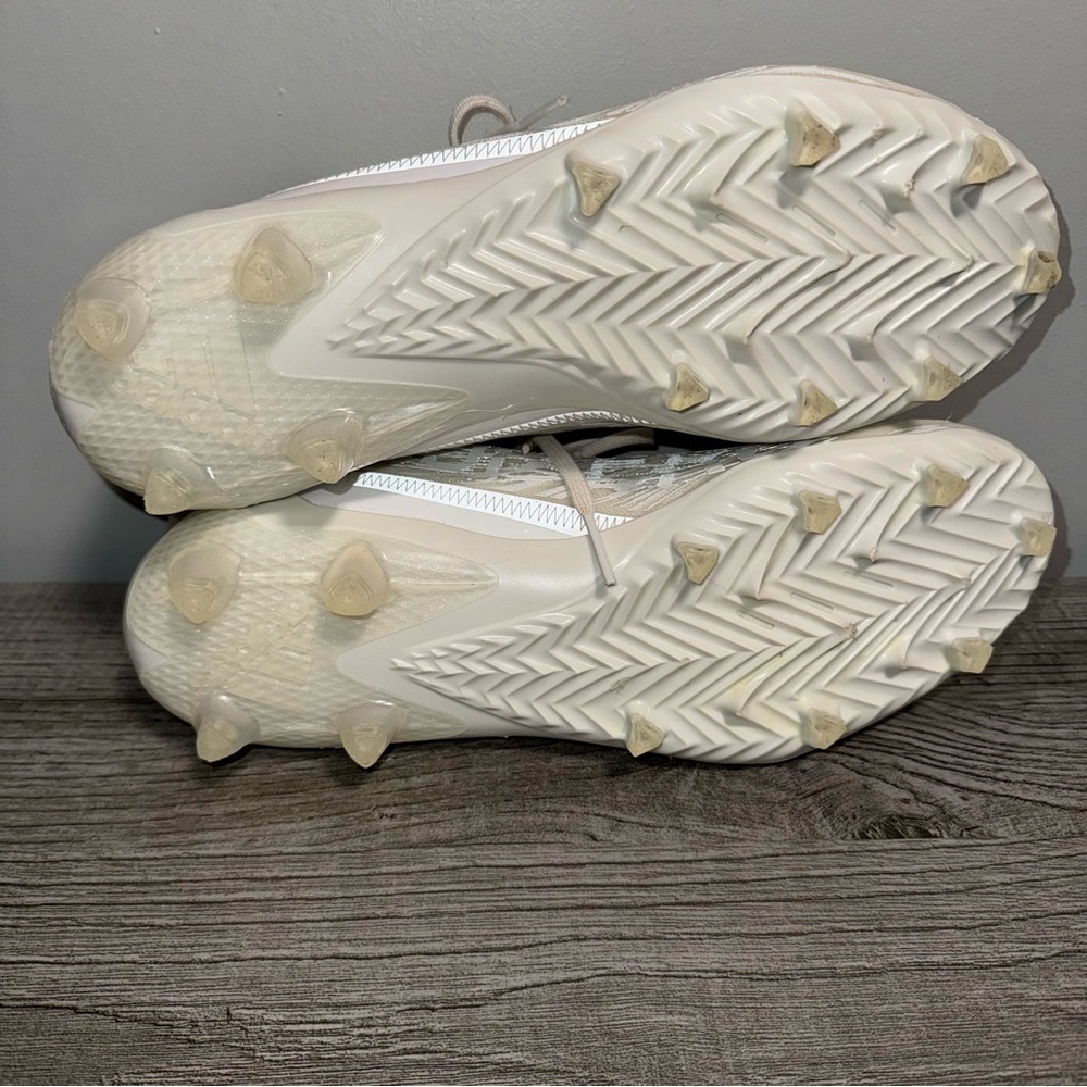 Men’s Adidas Adizero Football Cleats White Almond Toe Lace Up GX5413 Size 12 - Picture 8 of 9